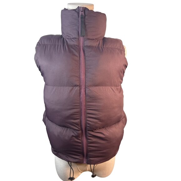 Madewell Womens Medium Puffer Vest Purple Zip Front Polyester Winter Warm - Picture 1 of 9
